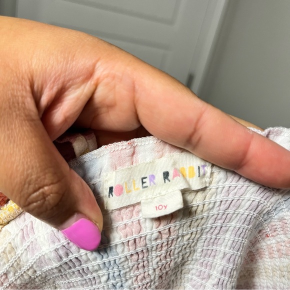 Roller Rabbit Striped Rainbow Ruffle Dress Girls Size 10Y - Picture 3 of 10